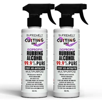 Image of 99.9% First aid Antiseptic Rubbing Isopropyl Alcohol Disinfectant Kills 99% Bacteria, Germs Sanitiser Multipurpose 500ml Trigger Spray (Pack of 2)