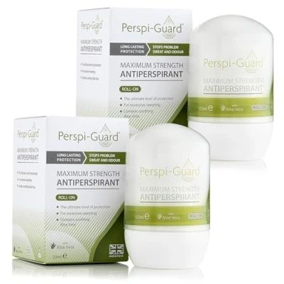Image of Perspi Guard Maximum Strength Antiperspirant Roll On Deodorant for Men &amp; Women, Excessive Sweating, Hyperhidrosis Treatment, Unscented, 50 ml, 2 Pack
