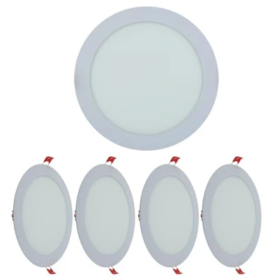 Image of TEKLED LED Round Recessed Ceiling Light Flat Panel Ultra Slim 220mm Downlight 18W 1800LM 5700K Daylight for Home Kitchen Office Shop Industrial Use 4 Pack [Energy Class F]