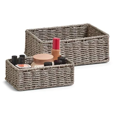 Image of Zeller 18095 Set Storage Basket, Grey, 20 x 14 7/24 18 9 cm, 2 Piece