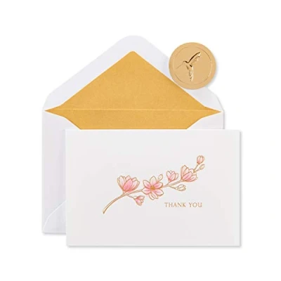 Image of Papyrus Thank You Cards with Envelopes, Magnolia (16 Count)