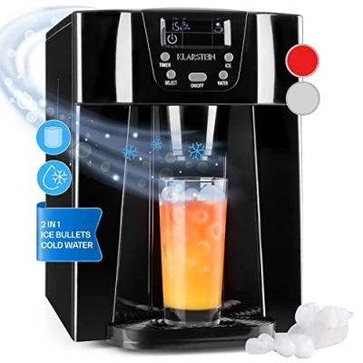 Image of Klarstein Ice Volcano 2GB Maker, Machine, Cube LED Lighting, 12 Kg every 24h, 2 Litres, 6 10 Minutes, Quiet, High Performance Compressor, Soft Touch Control, Black