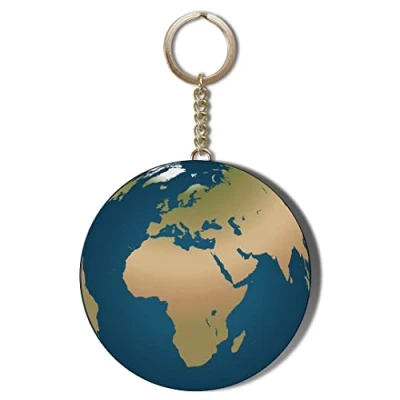 Image of Gift Insanity WORLD GLOBE 58mm LONG CHAIN KEYRING, White