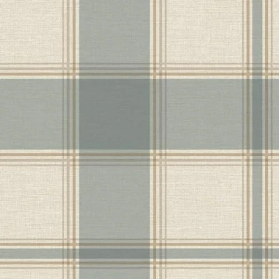 Image of Belgravia Carmella Check Wallpaper Rustic with Checkered Pattern Modern for Living Room, Bedroom, Hallway Decorative Tartan Blue