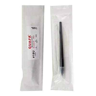 Image of 20pcs Black Disposable Microblading Pen with Needle and Cap Permanent Makeup 18U Blades 0.18MM Sterile Microblades (18U 0.18mm)