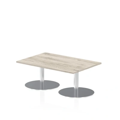 Image of Italia 1200x800mm Poseur Rectangular Table Grey Oak Top 475mm High Leg