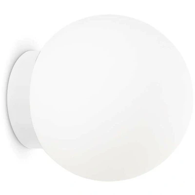 Image of Ideallux Ideal Lux Mapa wall light, Ø 10 cm, opal glass, white, globe