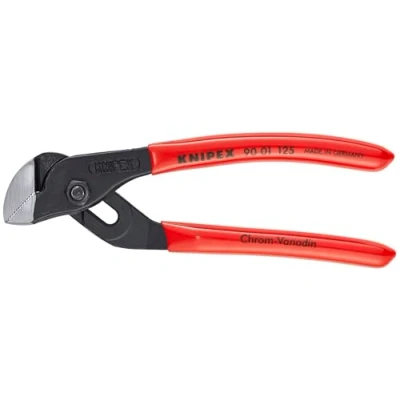 Image of Knipex Mini Water Pump Pliers with groove joint black atramentized, plastic coated 125 mm (self service card/blister) 90 01 SB