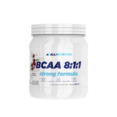 Image of ALLNUTRITION BCAA 8:1:1 Strong Formula Branched Chain Amino acids in Ratio Essential Powder 400g, Cherry