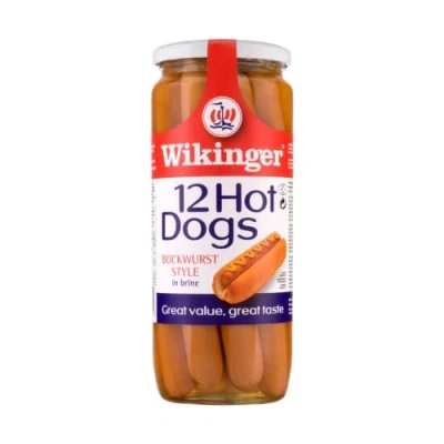 Image of Wikinger 12 Hot Dogs Bockwurst Style in Brine 1030g x 6
