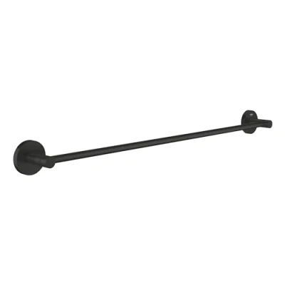 Image of GROHE Start QuickFix Towel Rail (Metal, Concealed Fastening, Including Screws and Dowels, Extra Easy to Fit QuickGlue), Size 654 mm, Matt Black, 411782430