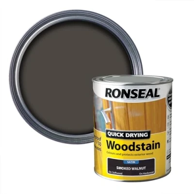 Image of Ronseal QDWSSW750 750 ml Satin Finish Quick Dry Woodstain Smoked Walnut