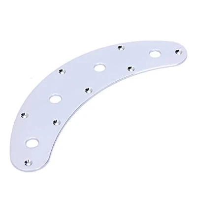 Image of Guitar Switch Control Plate Curved BARE 8 Hole 3 Pot Stingray Musicman Jazz Bass