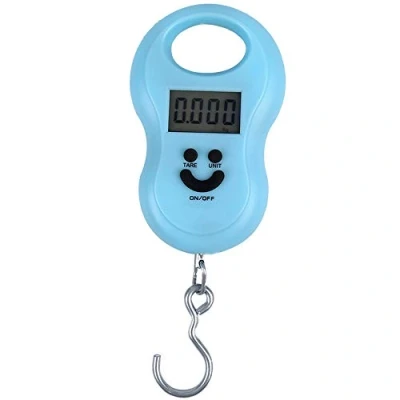 Image of Meichoon Scale for Luggage Weight Electronic Protable, Steelyard 110lb / 50kg Home Farm Factory Hunting Outdoor with Tare Function C41 Blue