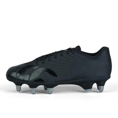 Image of Canterbury Mens Stampede Groundbreak Pro Soft Ground Rugby Boots Black/Silver 9 (44)