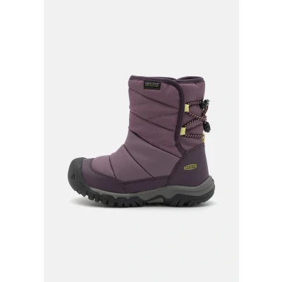Image of KEEN Puffrider Waterproof Snow Boots, Black Plum/Daiquiri Green, 11 UK Child
