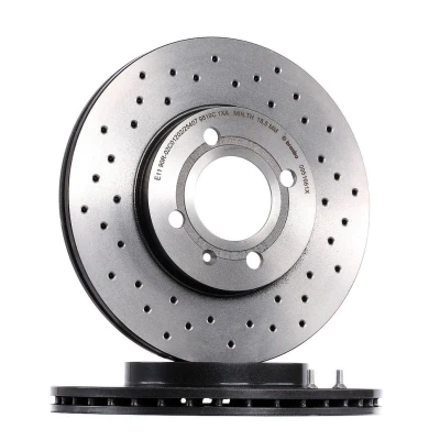 Image of 321615301D, 357615301D, 6N0615301D Brake disc BREMBO XTRA LINE 09.5166.1X 256mm 20mm 4 perforated/vented Coated VOLKSWAGEN: Lupo / 3L