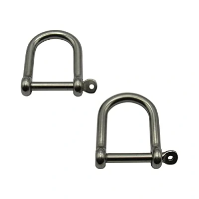 Image of Stainless Steel Wide Dee Shackle 8MM X2 (Screw Pin D Link Small Heavy Duty)