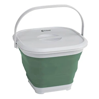 Image of Outwell Shadow Green Square Collapsible Bucket with Lid