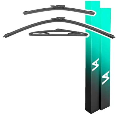 Image of VIA ALBION® Complete Wiper Set for NISSAN QASHQAI (Mk1) &amp; QASHQAI+2 2007 2013 All Weather Blades, Front Rear