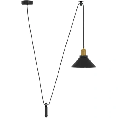 Image of vidaXL Pendant Lamp Height Adjustable E27 Gloss Black Ø 22 cm Metal