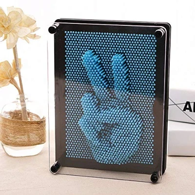 Image of Twshiny 3D Nail Sculptures (Pine Art) Novelty Plastic Mould Hand Art Board and Creative Thinking Toy Clone for Home Office (Blue)