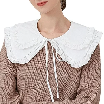 Image of LoudSung Fake Collar Detachable Blouse False Half Shirts Little shawl Top Elegant for Women Girls