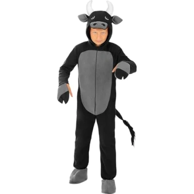 Image of Funidelia Bull Costume for boys &amp; girls Animals Costumes kids, accessory fancy dress props Halloween, carnival parties Size 3 4 years Black