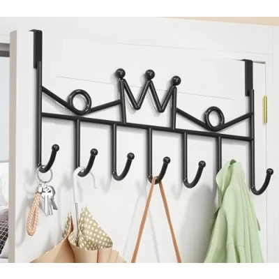 Image of WBDXWB Over The Door Hook, Hanger for Coat, Towel, Bag, Robe (1 Pack, Black)