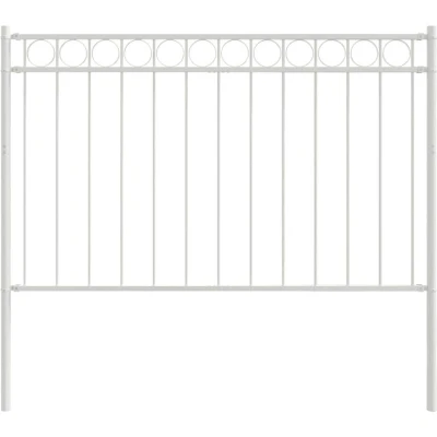 Image of vidaXL Garden Fence White 1.7x1 m Steel