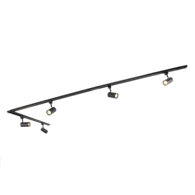 Image of Qazqa Modern Rail System Black 5 Spotbar I Spotlight Bars 1 Phase Jeana Suitable for LED GU10 Spotway Light Steel Surface Mounted