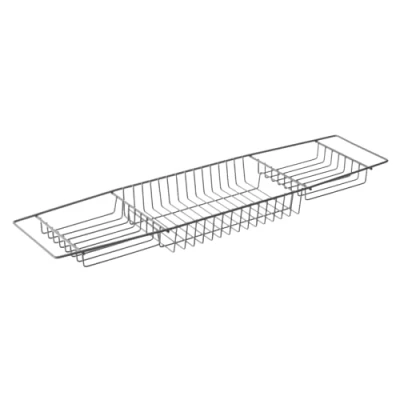 Image of Blue Canyon Plastic Coated Over Bath Rack, Durable Shower Caddy, Convenient Bathroom Storage for All Your Toiletries, Including Soaps, Sponges, Bombs, Books and Glasses of Wine (Grey)