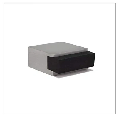 Image of Door Stop, Adhesive, Stainless Steel, Square, Black Rubber, Ref. I 197 / 25x14