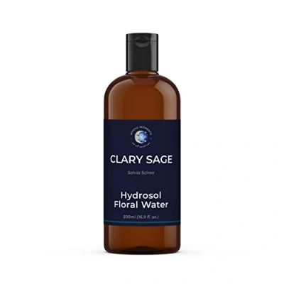 Image of Mystic Moments Clary Sage Natural Hydrosol Floral Water 1 Litre Perfect for Skin, Face, Body &amp; Homemade Beauty Products Vegan GMO Free