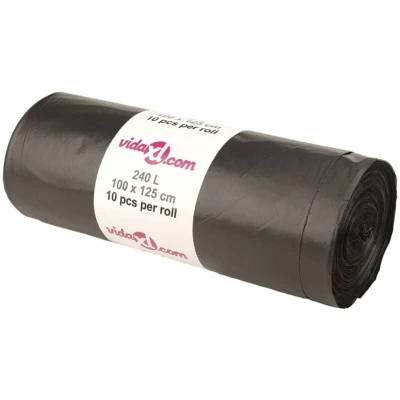 Image of vidaXL Bin Bags 150 pcs Black 240 L