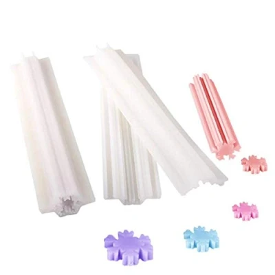 Image of Snowflake Soap Mould, Silicone Mold,Mousse Cake Roll Chocolate Gypsum Baking Tool Making Mould,Long Tube Column Candle Mould,Handmade Fondant Mold DIY Clay Craft