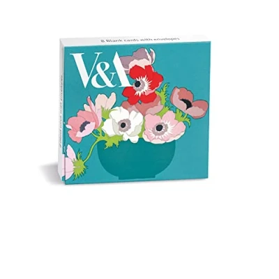 Image of Museums &amp; Galleries V&amp;A Anemones Woodcut 8 Mini Notecards Wallet