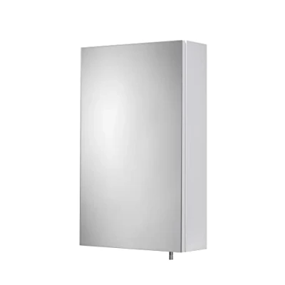Image of Croydex Dawley White Bathroom Mirror Cabinet, Wall Mounted Cabinet with Mirror, Pre Assembled &amp; All Fixings Included, Easy Hang &#039;n&#039; Lock Installation, Soft Close Hinges, 67x40x11.9cm