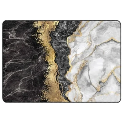 Image of vidaXL Multicolour Area Rug Soft Velvet Floor Mat with Distinctive Design, Anti Slip Backing, Noise Reduction, and Easy Wash