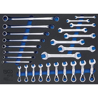 Image of BGS 4016 Tool Tray 3/3: Double Open End Spanner, Ring Ratchet Wrench 26 pcs.