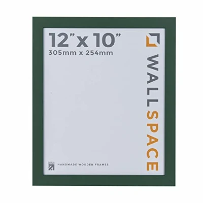 Image of Wall Space 12x10 Green Frame Modern Wooden Photo inches 10x12 Picture made from WOOD with REAL GLASS 12 x 10