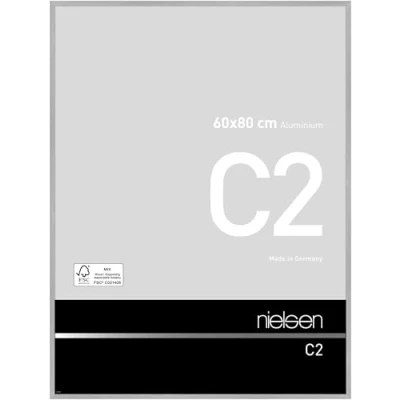 Image of nielsen C2 Photo Frame, 60x80cm Silver Aluminium Picture Frame with Protective Float Glass and Push Turn Clips Soft