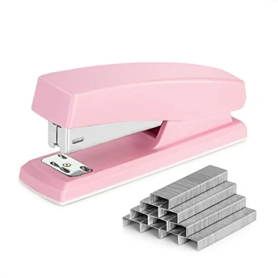 Image of Stapler, Desktop Staplers with 640 Staples, 25 Sheet Capacity, Pink