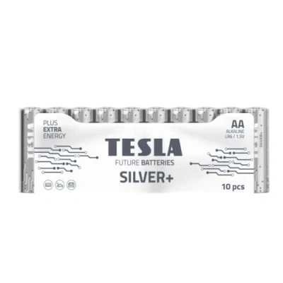 Image of TESLA BATTERIES SILVER+ AA High Performance Alkaline Batteries, Micro Pencil 10 Year Shelf Life, A Long lasting Battery Leak free, LR06, count [Pack of 1]
