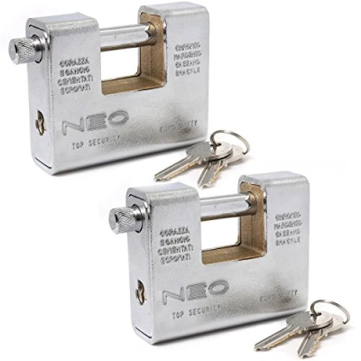 Image of 2X Neo™ Armoured 90mm Shutter Padlocks Large Warehouse/Container/Gate Security Locks