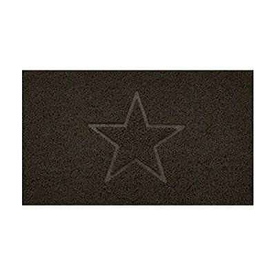 Image of Nicoman Embossed Spaghetti Door Mat Dirt Trapper Jet Washable Doormat 70x43cm (Brown, STAR Shape) Use Indoor or Sheltered Outdoor