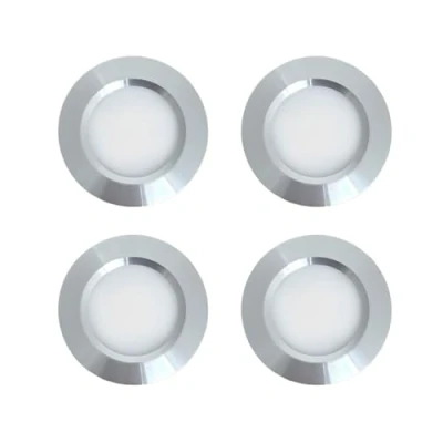 Image of Marvix LED 12V 24V Spot Lights Dimmable Pack of 4 Warm White 3000k Caravan Campervan Motorhome Boat Chrome Recessed Downlights