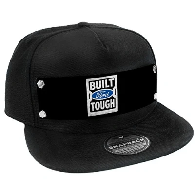 Image of Buckle Down Men&#039;s Snapback Hat Built Ford Tough Logo2 Black/White/Blue, Multicolor, One Size