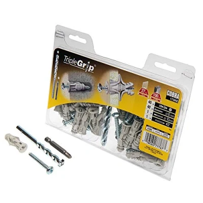 Image of Cobra 4mm TripleGrip Universal Plasterboard Wall Fixing (100 Pack)