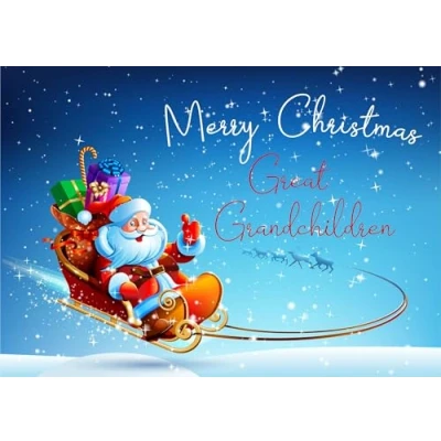 Image of doodlecards Great Grandchildren Christmas Card Medium Size with Plain Envelope
